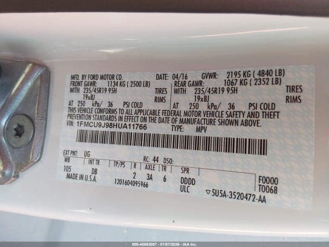 2017 FORD ESCAPE TITANIUM 9