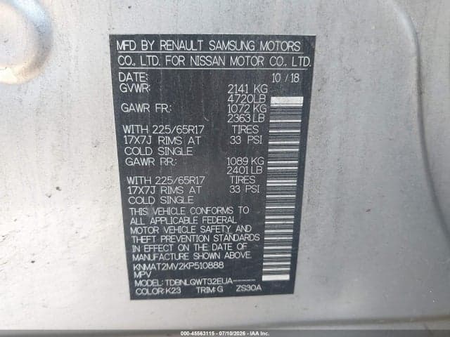 2019 NISSAN ROGUE SV 9