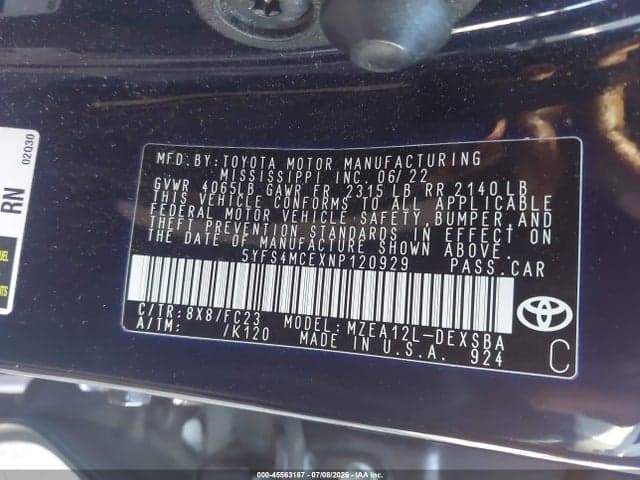 2022 TOYOTA COROLLA SE 9