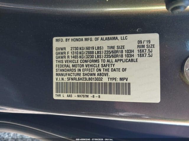 2020 HONDA ODYSSEY LX 9