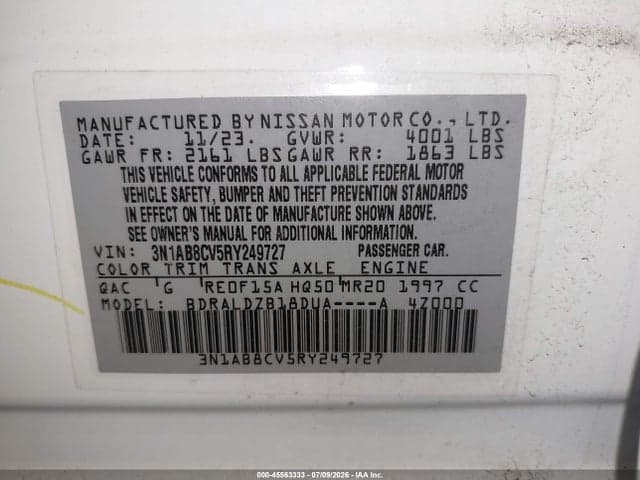 2024 NISSAN SENTRA SV XTRONIC CVT 9