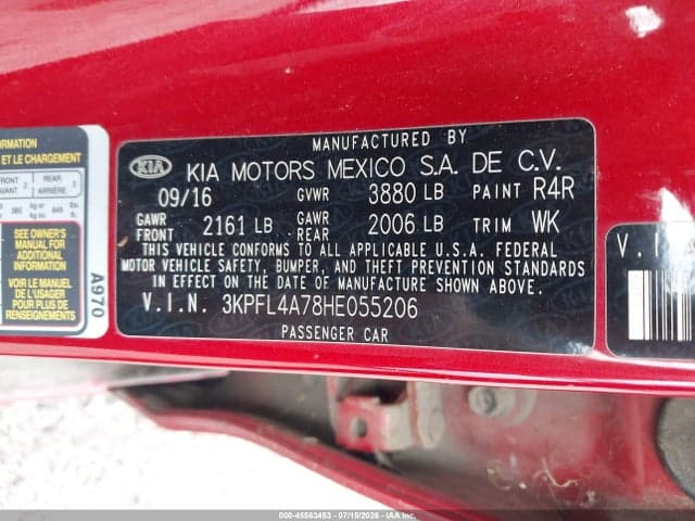 2017 KIA FORTE S 9