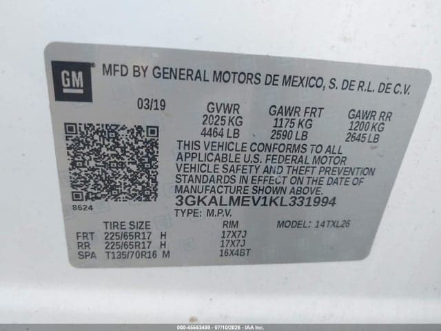 2019 GMC TERRAIN SLE 9