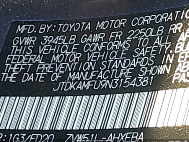 2022 TOYOTA PRIUS LE 9