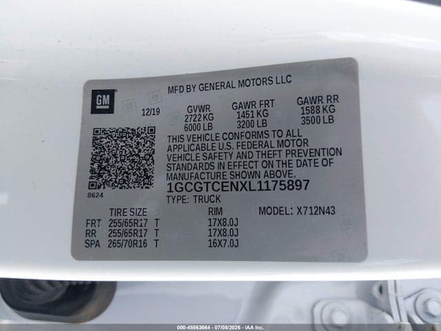 2020 CHEVROLET COLORADO 4WD SHORT BOX LT 9