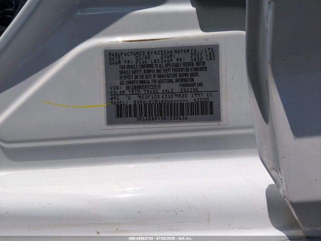 2022 NISSAN SENTRA S XTRONIC CVT 9