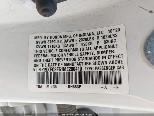 2021 HONDA CIVIC LX 9