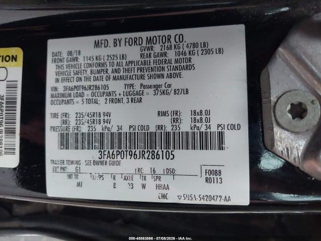 2018 FORD FUSION SE 9