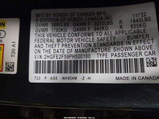 2023 HONDA CIVIC SPORT 9