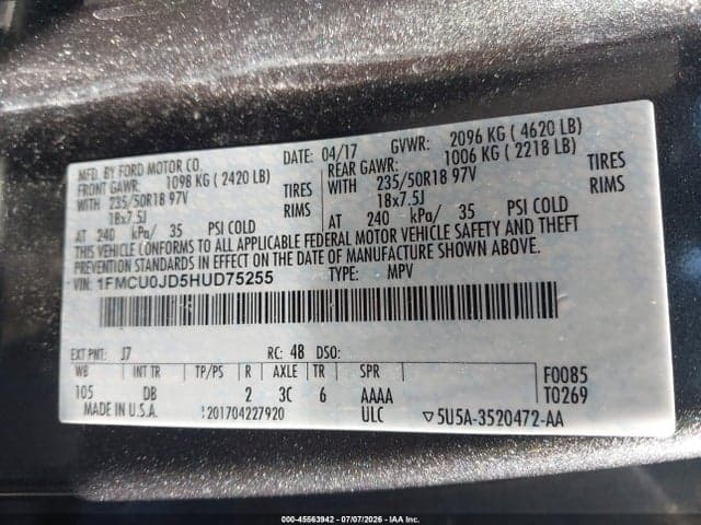 2017 FORD ESCAPE TITANIUM 9