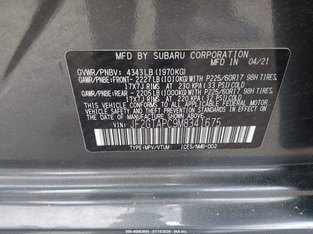 2021 SUBARU CROSSTREK PREMIUM 9