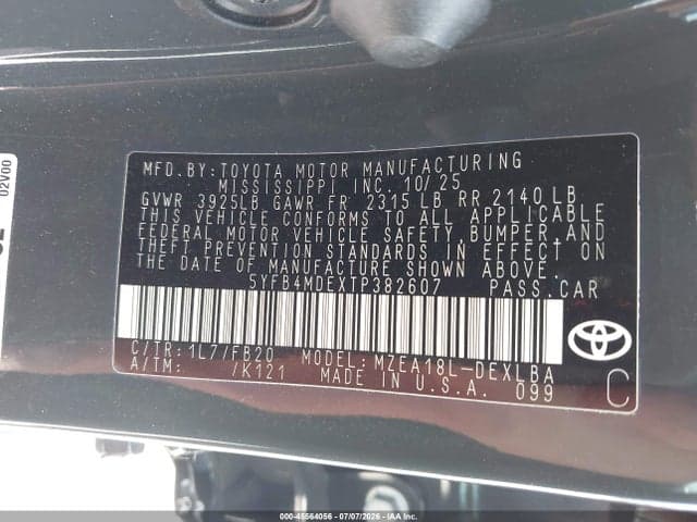 2026 TOYOTA COROLLA LE 9