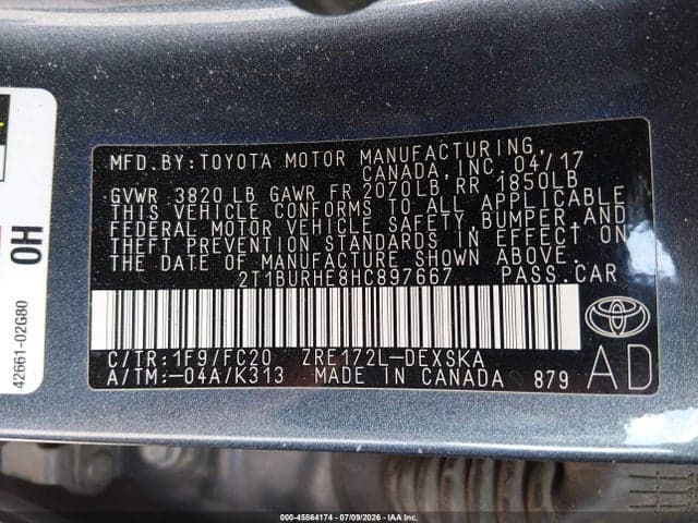 2017 TOYOTA COROLLA SE 9