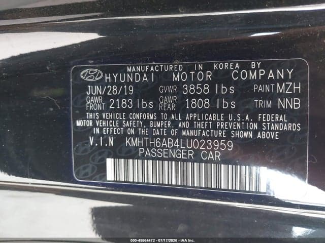 2020 HYUNDAI VELOSTER TURBO 9