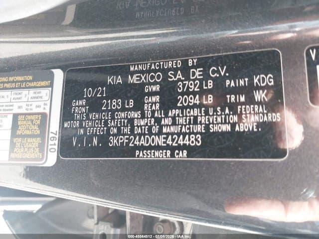 2022 KIA FORTE LXS 9