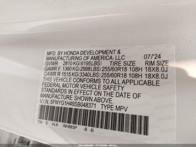 2025 HONDA PILOT EX-L 9