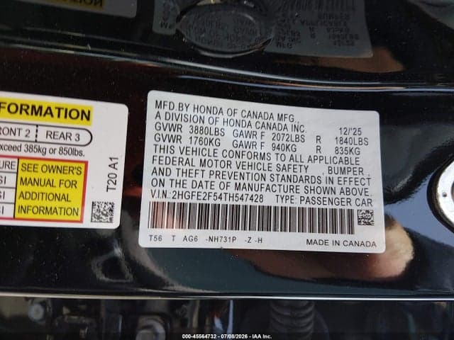 2026 HONDA CIVIC SPORT 9