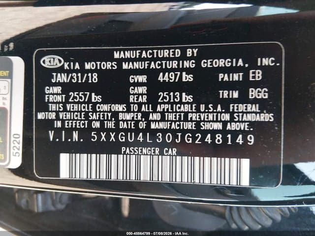 2018 KIA OPTIMA EX 9