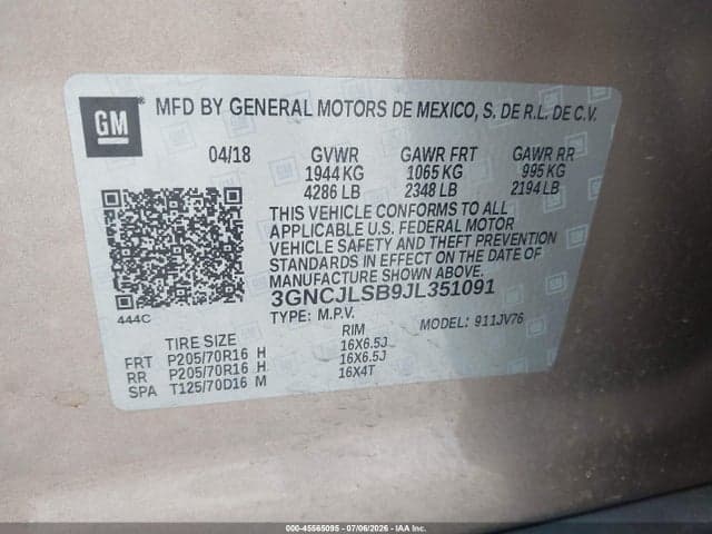 2018 CHEVROLET TRAX LT 9