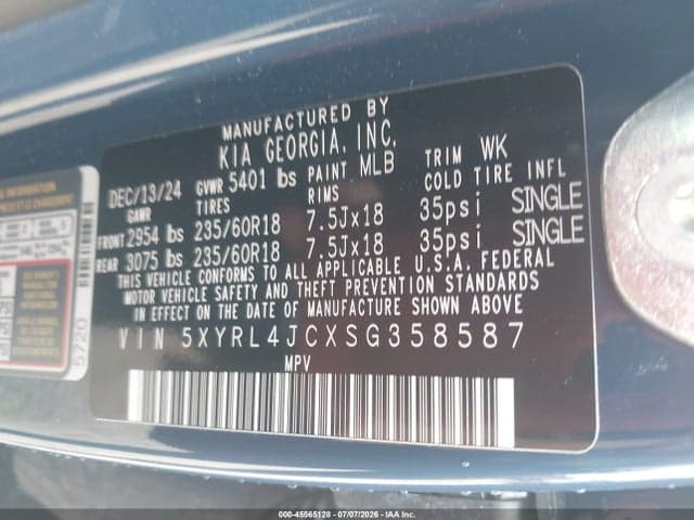 2025 KIA SORENTO S 9