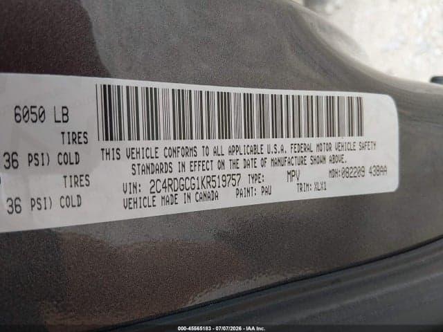 2019 DODGE GRAND CARAVAN SXT 9