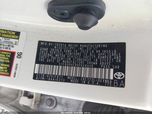 2017 TOYOTA COROLLA LE 9