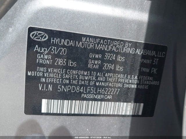 2020 HYUNDAI ELANTRA SEL 9