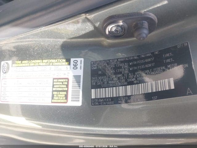 2018 TOYOTA SIENNA L 7 PASSENGER 9
