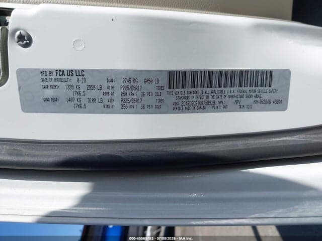 2019 DODGE GRAND CARAVAN SXT 9