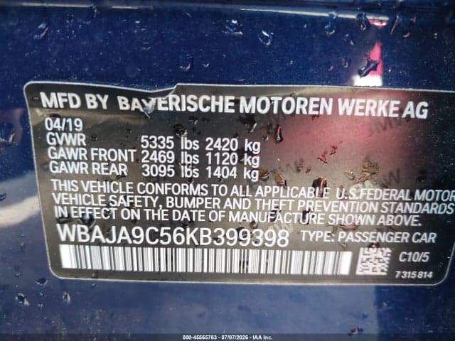2019 BMW 530E IPERFORMANCE 9