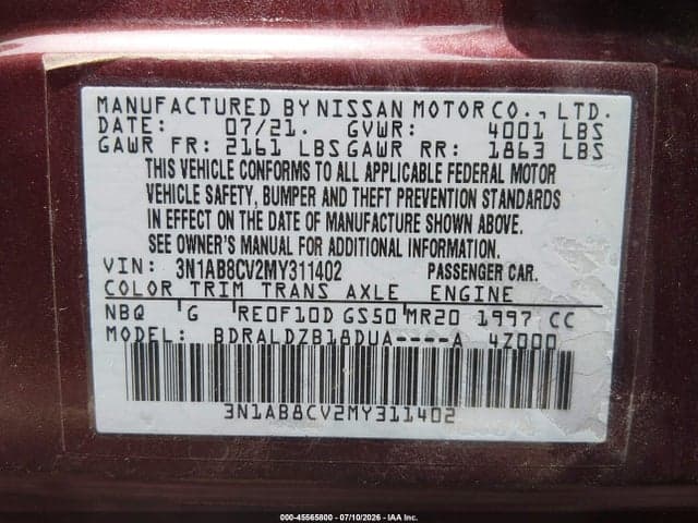 2021 NISSAN SENTRA SV XTRONIC CVT 9