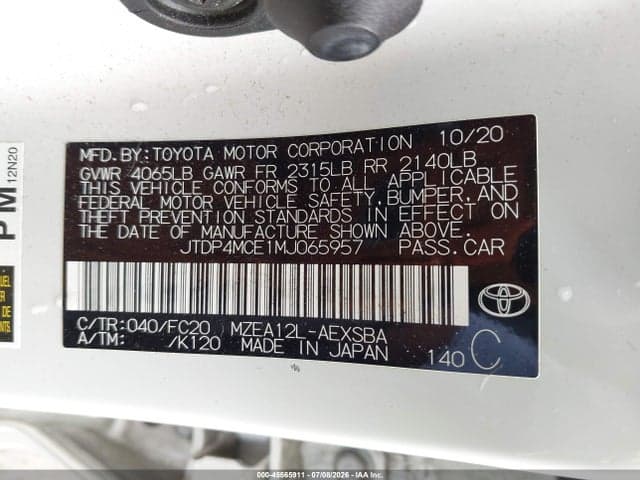 2021 TOYOTA COROLLA SE 9