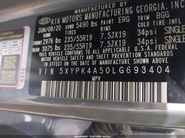 2020 KIA SORENTO 3.3L SX 9