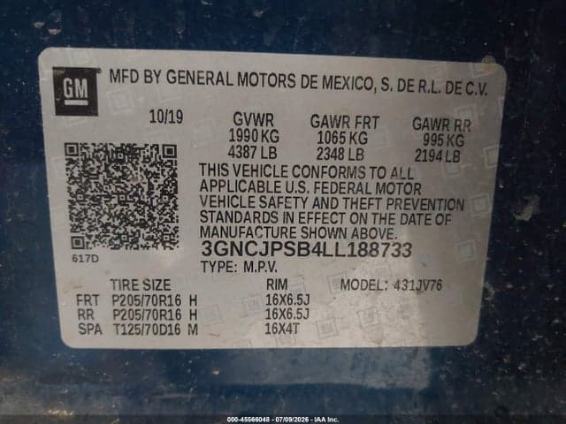 2020 CHEVROLET TRAX AWD LT 9