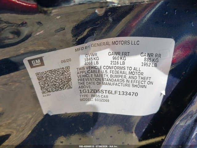 2020 CHEVROLET MALIBU FWD LT 9