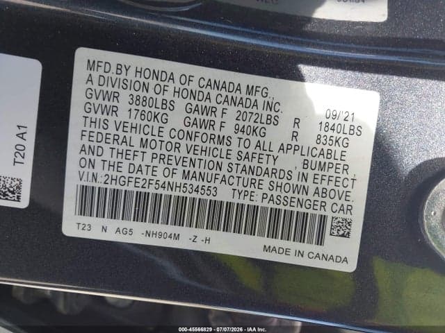 2022 HONDA CIVIC SPORT 9