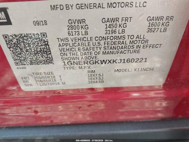 2019 CHEVROLET TRAVERSE 1LT 9