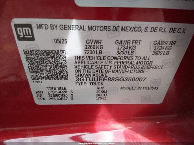 2025 GMC SIERRA 1500 4WD SHORT BOX AT4 9