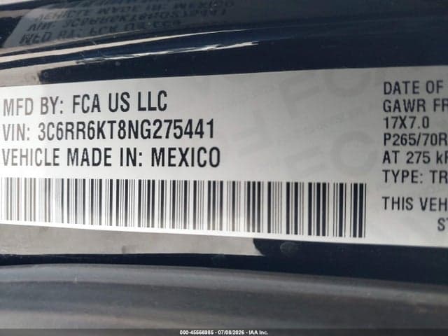 2022 RAM 1500 CLASSIC TRADESMAN 4X2 5'7 BOX 9