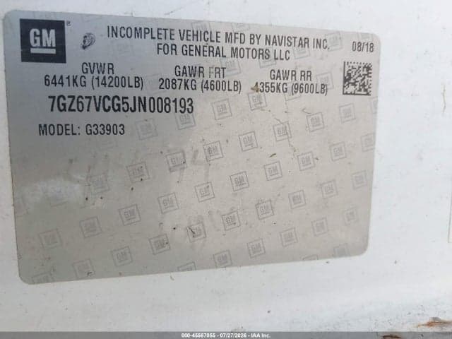 2018 GMC SAVANA CUTAWAY 4500 VAN 9