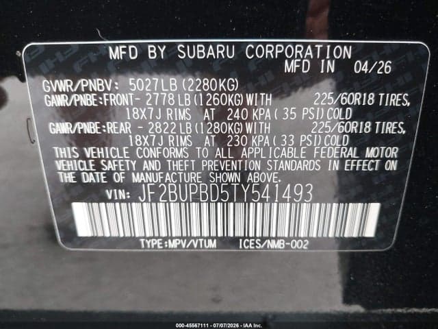 2026 SUBARU OUTBACK PREMIUM 9