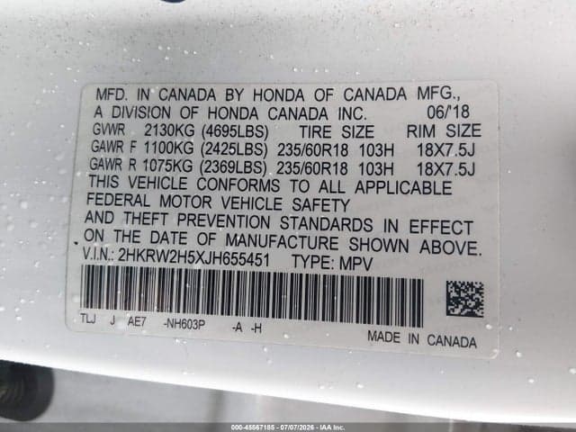2018 HONDA CR-V EX 9
