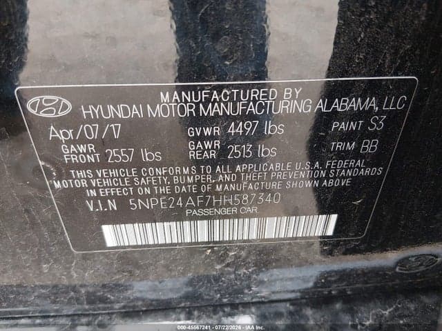 2017 HYUNDAI SONATA SE 9