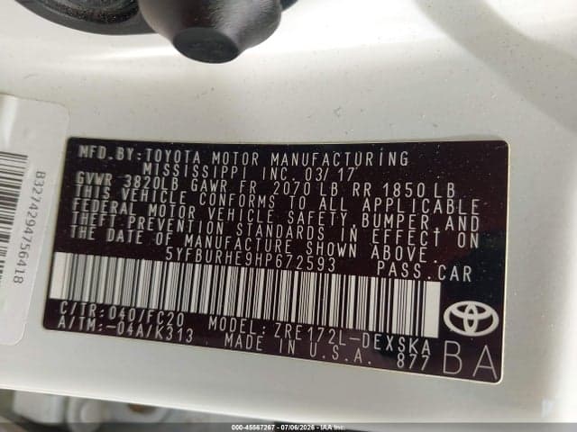 2017 TOYOTA COROLLA SE 9