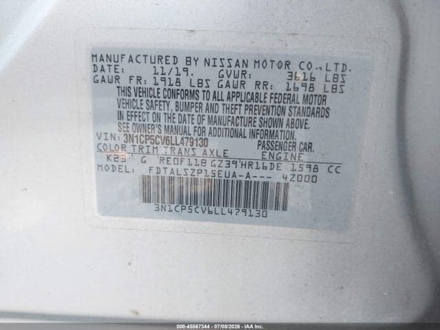 2020 NISSAN KICKS SV XTRONIC CVT 9
