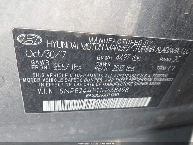2018 HYUNDAI SONATA SE 9