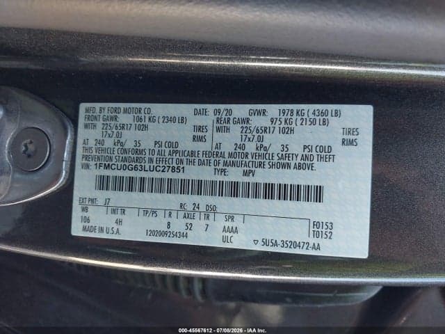 2020 FORD ESCAPE SE 10