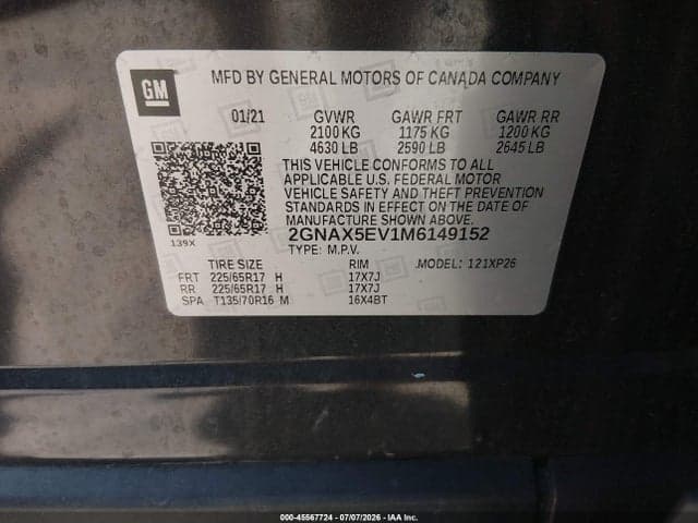2021 CHEVROLET EQUINOX AWD 1FL 9