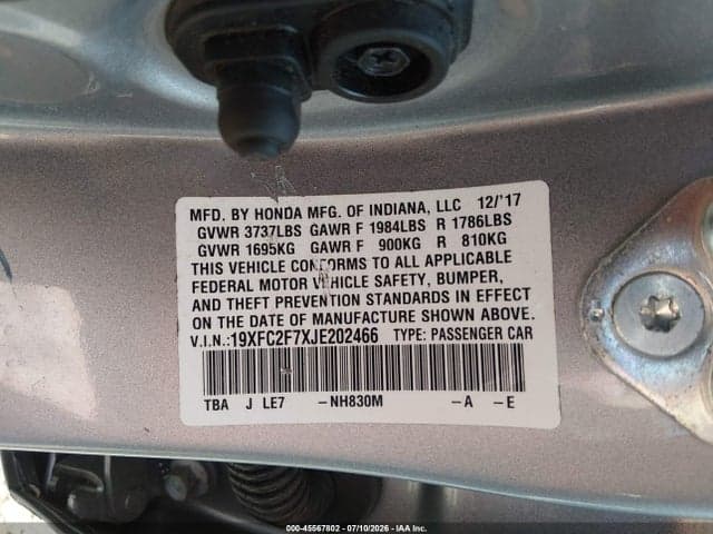 2018 HONDA CIVIC EX 9