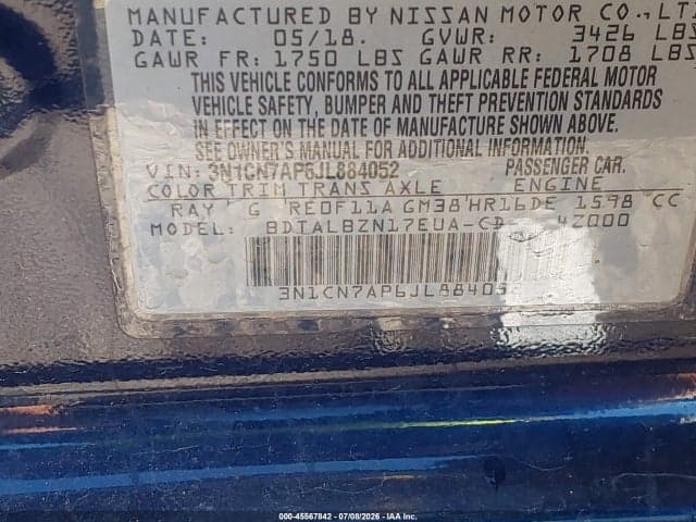 2018 NISSAN VERSA 1.6 SV 9